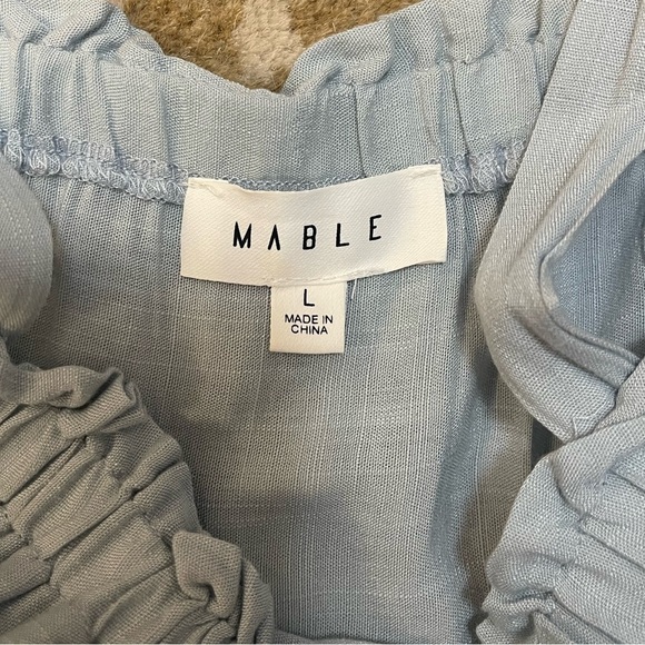 Mable light blue ruffle tank top women’s size large - Picture 5 of 7